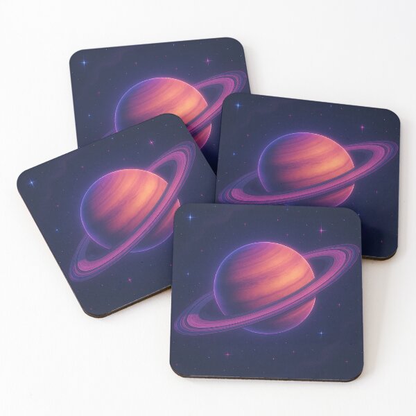 Item preview, Saturn – The Ringed Wonder in Neon Cosmic Glow designed and sold by JWsNeonHorizons.