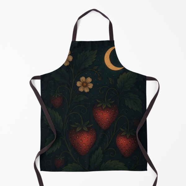 Item preview, Moonlit Strawberry Patch - Dark Whimsical Cottagecore Design designed and sold by Painted Moon by Luna Bee™.