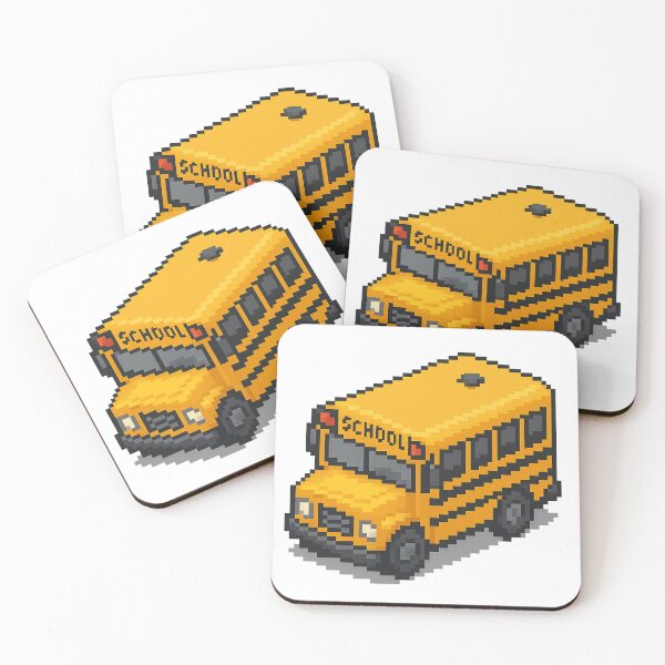 Item preview, American school bus in isometric pixel art designed and sold by arteopolis.