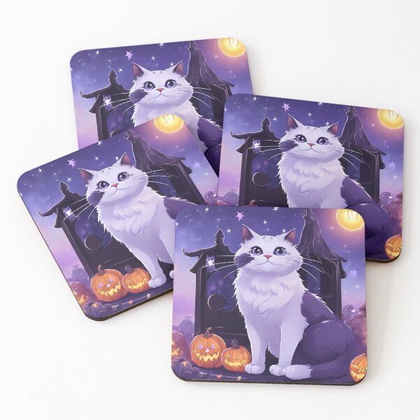 Item preview, Cute black and white cat halloween castle designed and sold by RISE Creations.