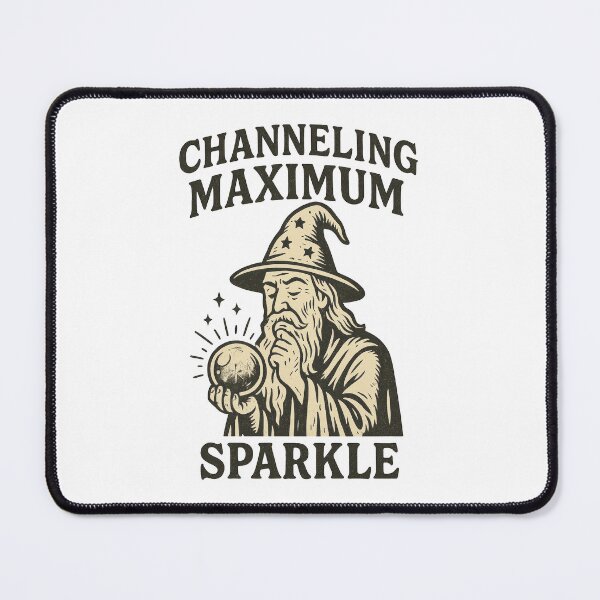 Item preview, Channeling Maximum Sparkle – Funny Wizard Magic Crystal Ball Vintage Design designed and sold by inkoutninja.