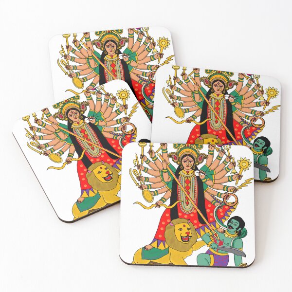 Item preview, Goddess Durga Slaying Mahishasura | Hindu Mythology Digital Artwork, Navratri Wall Art designed and sold by Harshit_Digital_Arts.
