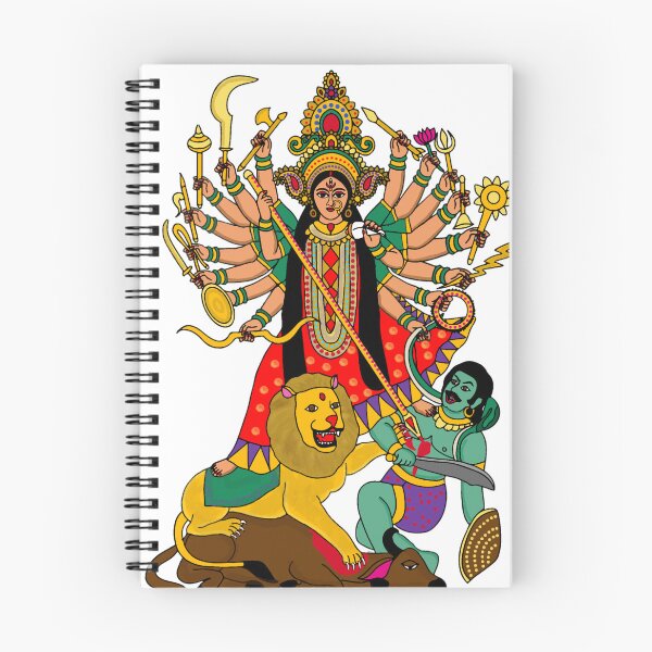 Item preview, Goddess Durga Slaying Mahishasura | Hindu Mythology Digital Artwork, Navratri Wall Art designed and sold by Harshit_Digital_Arts.