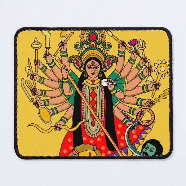 Item preview, Goddess Durga Slaying Mahishasura | Hindu Mythology Digital Artwork, Navratri Wall Art designed and sold by Harshit_Digital_Arts.