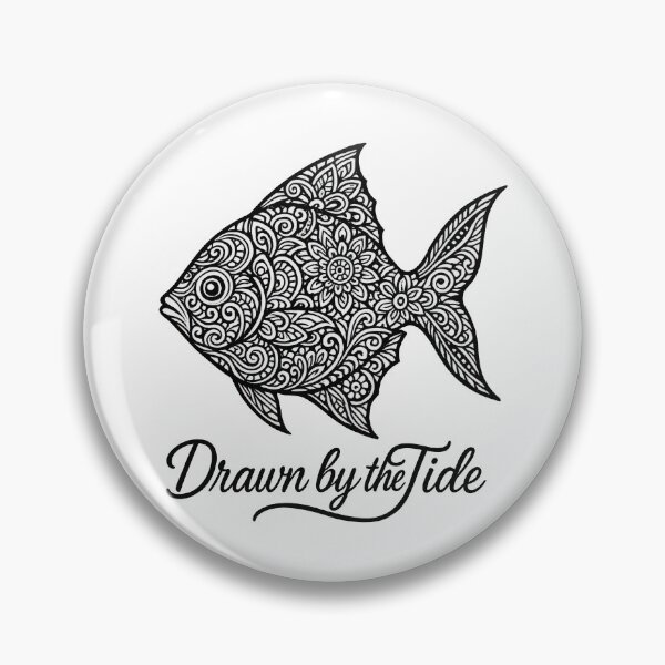 Item preview, Drawn by the Tide – Intricate Mandala Fish Ocean Art Design designed and sold by inkoutninja.