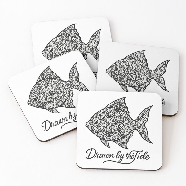 Item preview, Drawn by the Tide – Intricate Mandala Fish Ocean Art Design designed and sold by inkoutninja.
