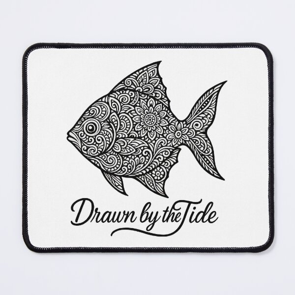 Item preview, Drawn by the Tide – Intricate Mandala Fish Ocean Art Design designed and sold by inkoutninja.