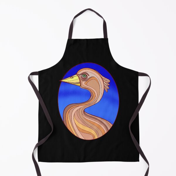 Item preview, Brown Goose Drawing – Handsome Gander Side Profile with Yellow Beak, Waterfowl Art in Oval Frame with Blue Sky designed and sold by DaveDanchuk.