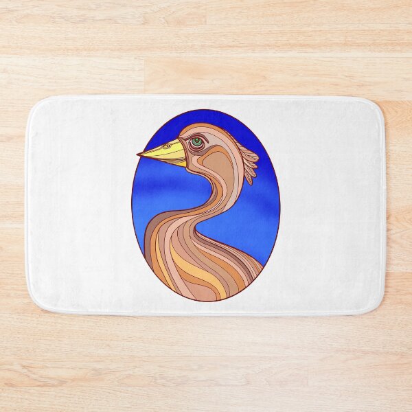 Item preview, Brown Goose Drawing – Handsome Gander Side Profile with Yellow Beak, Waterfowl Art in Oval Frame with Blue Sky designed and sold by DaveDanchuk.