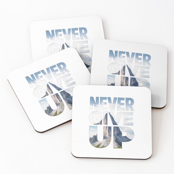 Item preview, Never Give Up Mountain Typography designed and sold by Faridoshka.