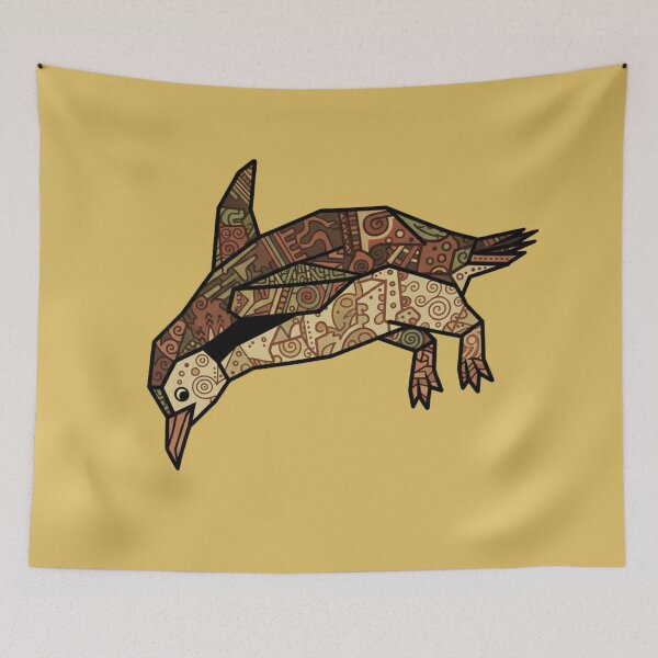 Item preview, Tribal art diving penguin designed and sold by bsbd-action.