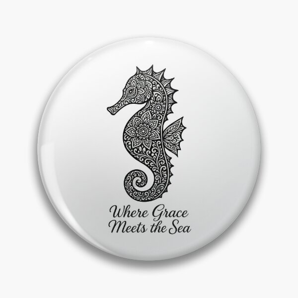 Item preview, Where Grace Meets the Sea – Mandala Seahorse Coastal Zen Art designed and sold by inkoutninja.