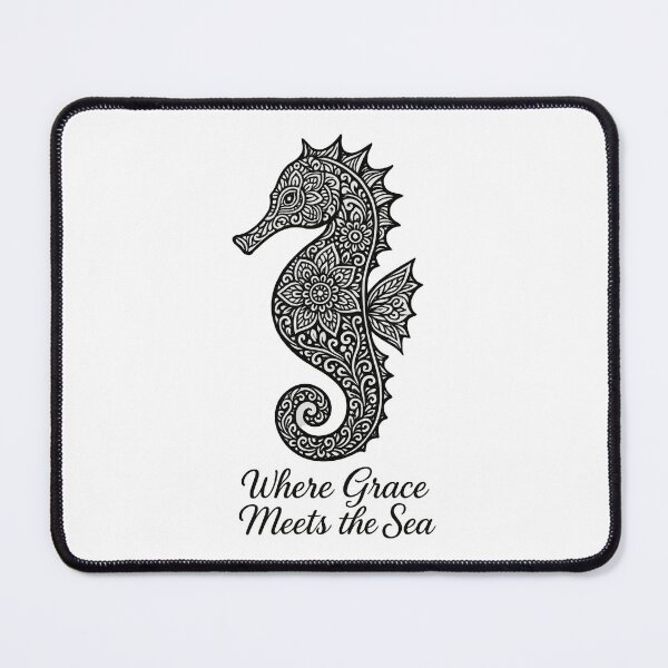 Item preview, Where Grace Meets the Sea – Mandala Seahorse Coastal Zen Art designed and sold by inkoutninja.