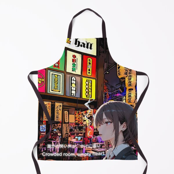 Item preview, Crowded Room, Empty Heart – Tokyo Noir Anime Girl designed and sold by JapanPopArt.