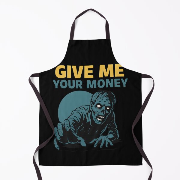 Item preview, Creepy Zombie Horror Illustration with Funny Give Me Your Money Quote designed and sold by DrawHandArt.