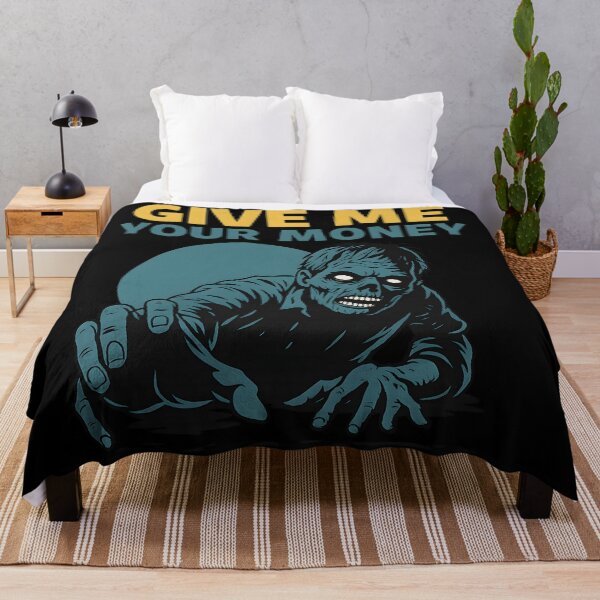 Item preview, Creepy Zombie Horror Illustration with Funny Give Me Your Money Quote designed and sold by DrawHandArt.