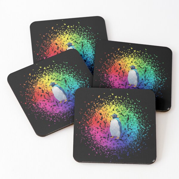 Item preview, Rainbow penguin in geometric explosion designed and sold by bsbd-action.