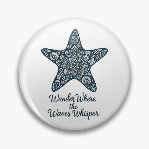 Item preview, Wander Where the Waves Whisper – Mandala Starfish Ocean Quote Art designed and sold by inkoutninja.