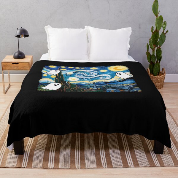 Item preview, Lindo fantasma noche estrellada Halloween espeluznante arte retro de Van Gogh designed and sold by August4Laughs25.