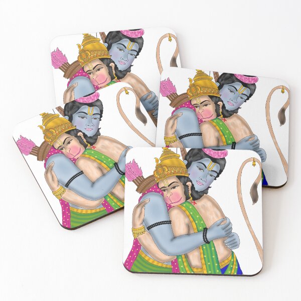 Item preview, Lord Ram and Hanuman Digital Painting | Ram Hanuman Embrace Artwork | Hindu Devotional Wall Art designed and sold by Harshit_Digital_Arts.