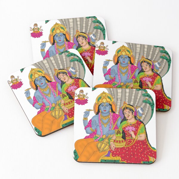 Item preview, Lakshmi Narayan on Sheshnag Digital Painting | Vishnu Lakshmi Divine Art | Hindu Spiritual Wall Decor designed and sold by Harshit_Digital_Arts.