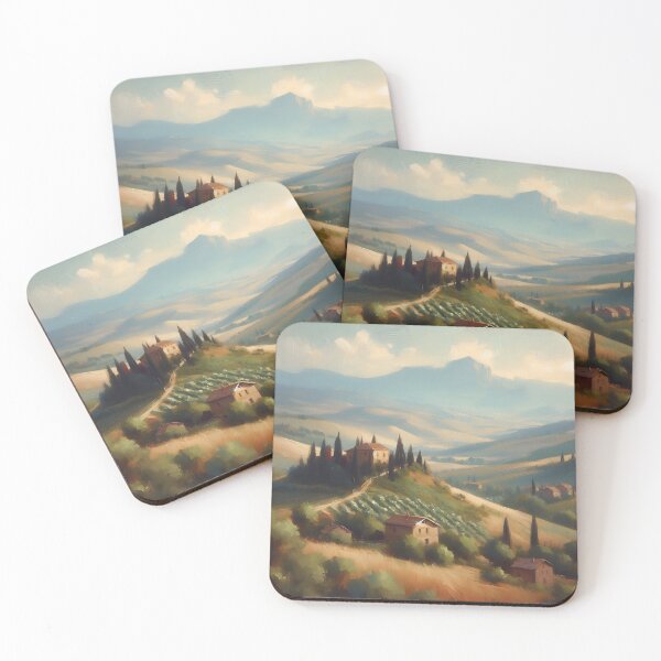 Item preview, Tuscan Glow – Warm Countryside Landscape designed and sold by Artsy2Fartsy.