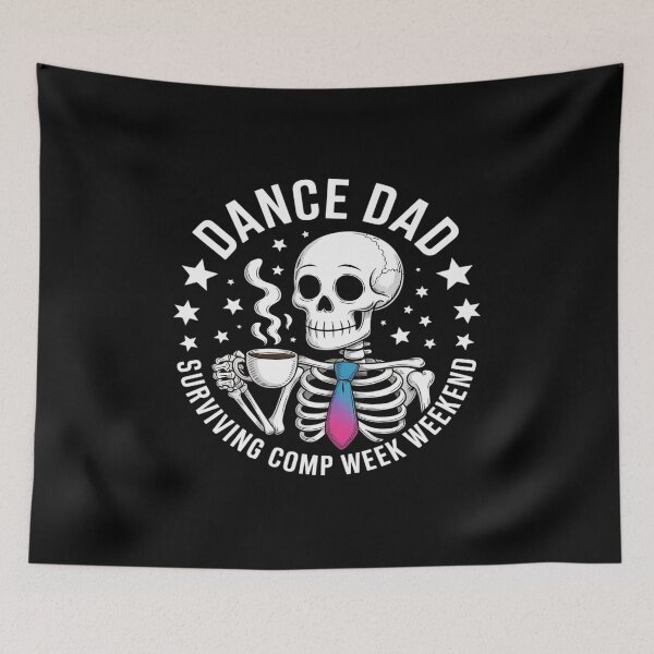 Item preview, Dance Dads Surviving Comp Weekend Skeleton Coffee Dancer designed and sold by Idarmotar.
