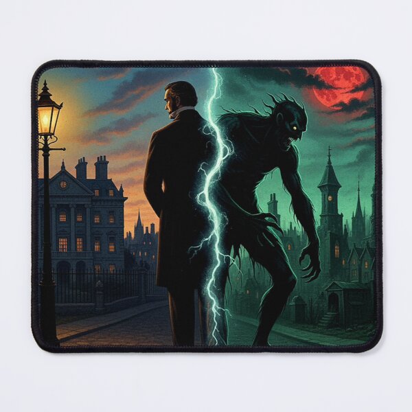 Item preview, A Soul Divided – Reimagined Dr. Jekyll & Mr. Hyde Gothic Horror Poster designed and sold by Art's Diner.