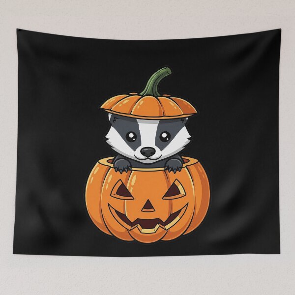 Item preview, Adorable Badger in Spooky Pumpkin Halloween Spirit designed and sold by k3rstman1.