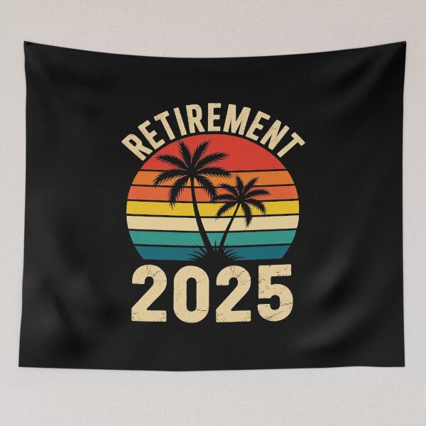 Item preview, Retro Sunset Palm Trees Retirement 2025 designed and sold by sparks269.