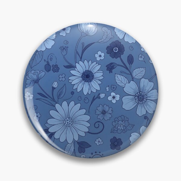 Artikelvorschau, Blaues Blumenmuster – Elegantes botanisches Design entworfen und verkauft von ShabanMerch.