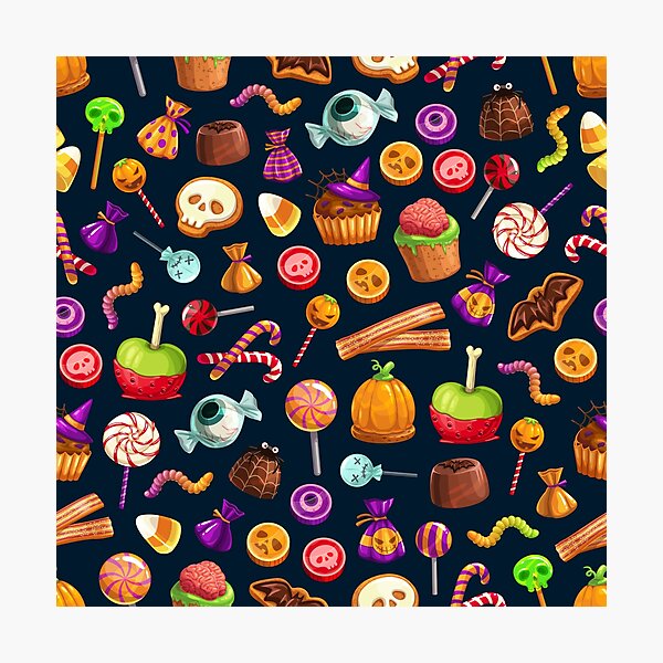 Item preview, Colorful Halloween Candy Pattern Notebook – Fun Spooky Sweet School Supplies designed and sold by FestivityFinds.