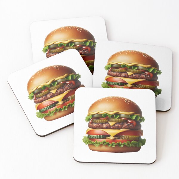 Item preview, Delicious Cheeseburger with Fresh Ingredients and Tasty Toppings on White Background designed and sold by KanDa-Shop.