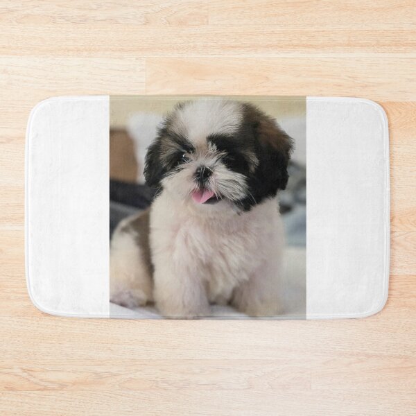 Item preview, Cute Shih Tzu Puppy Sitting on the Bed designed and sold by VanGaldo.