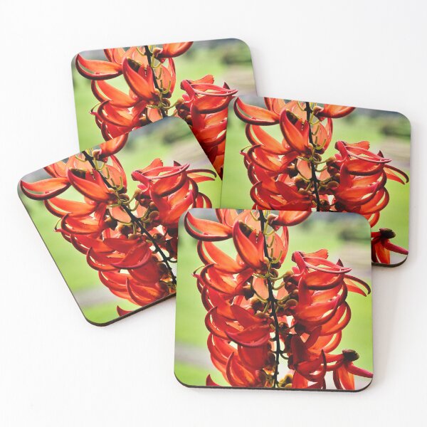 Item preview, Flaming splendor of tropical red jade flowers designed and sold by franck380.