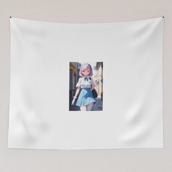 Item preview, Sweet Pastel Girl Strolling the City Streets designed and sold by iloveanimechibi.