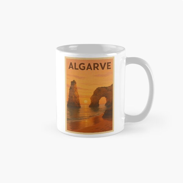 Item preview, Algarve Portugal Travel Art – Coastal Cliffs and Sunset Ocean Souvenir designed and sold by Annika Shurafa.