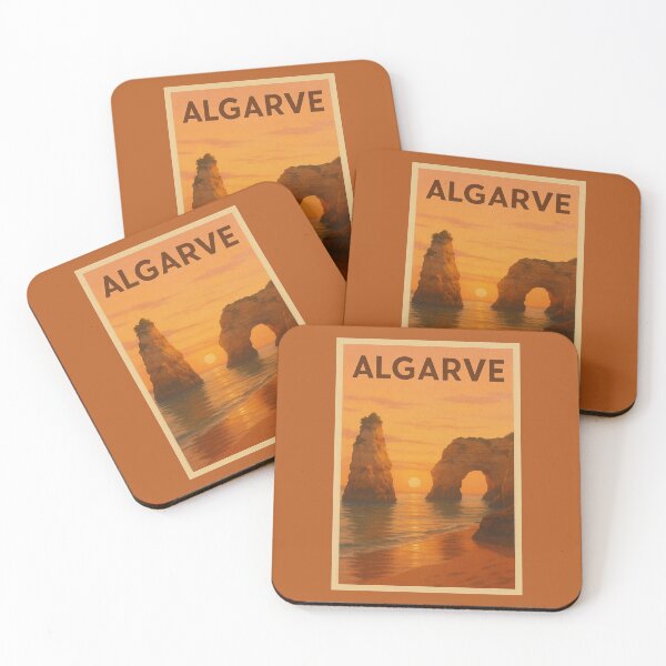 Item preview, Algarve Portugal Travel Art – Coastal Cliffs and Sunset Ocean Souvenir designed and sold by Annika Shurafa.