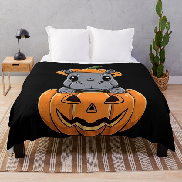 Item preview, Adorable Hippo in Pumpkin - Spooky Cute Halloween Fun designed and sold by k3rstman1.