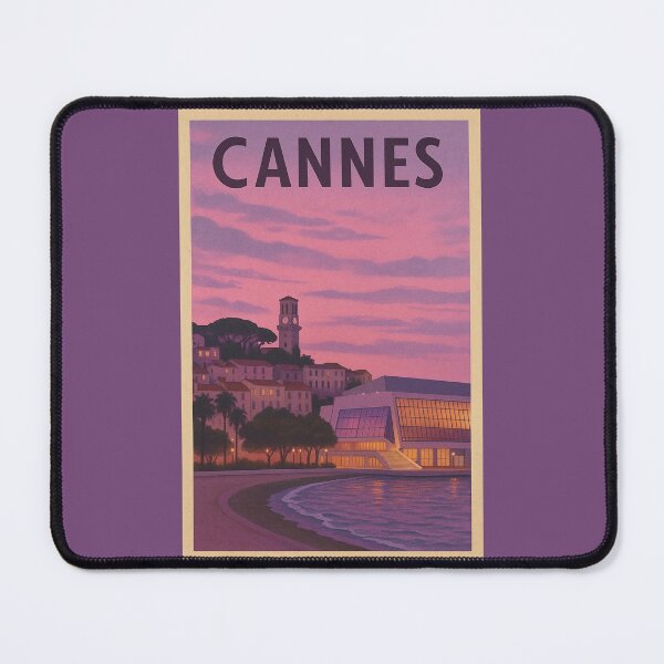 Item preview, Cannes France Travel Art – Sunset Riviera Coastline and City Souvenir designed and sold by Annika Shurafa.