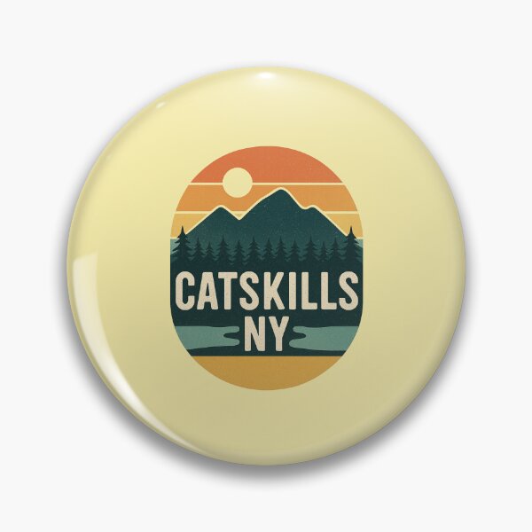 Item preview, Catskills NY Retro Hiking Badge | Upstate New York Mountain Design designed and sold by Youssef-BM.