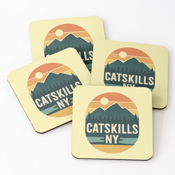 Item preview, Catskills NY Retro Hiking Badge | Upstate New York Mountain Design designed and sold by Youssef-BM.