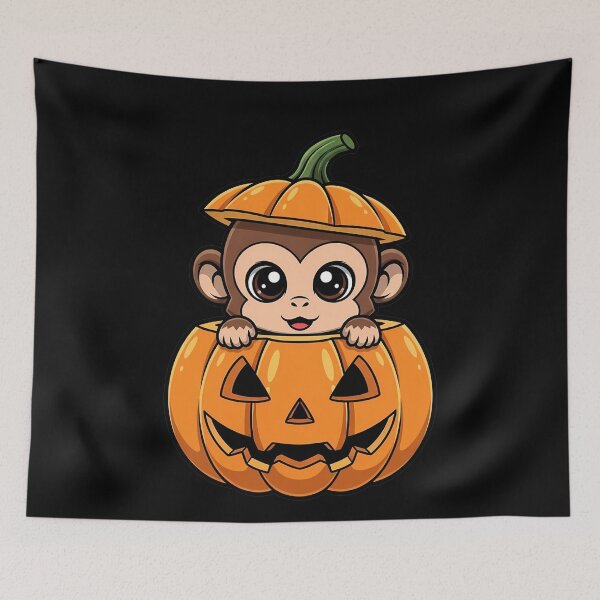 Item preview, Cute Monkey in Jack-o'-Lantern Halloween Adorable Fun designed and sold by k3rstman1.