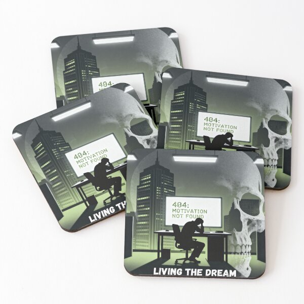 Item preview, Living the Dream – Dystopian Corporate Office Worker Skull Silhouette Art designed and sold by Vector Built.