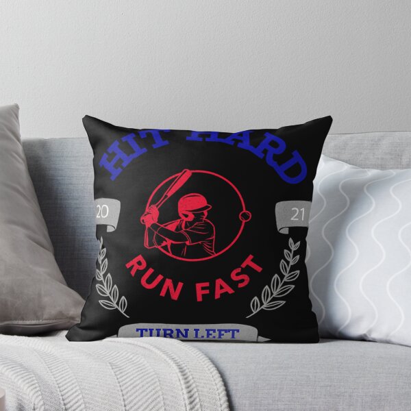 Item preview, Hit Hard Run Fast Turn Left Baseball designed and sold by Danieledaijo.