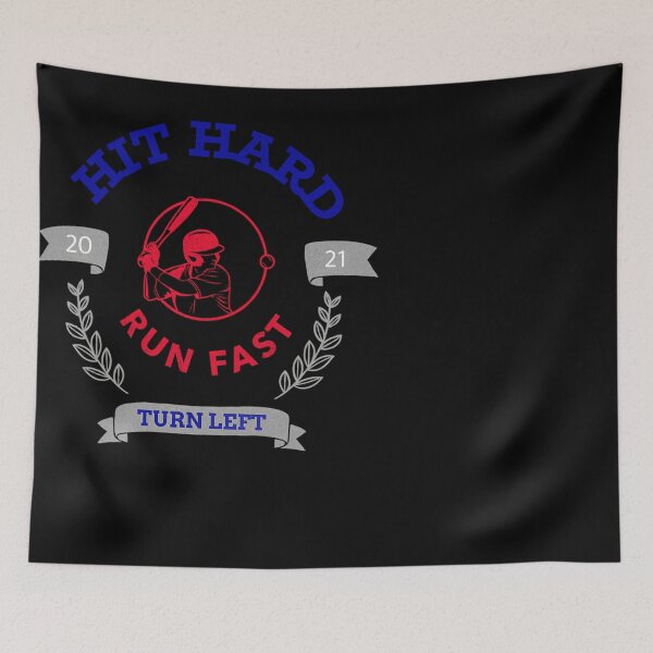 Item preview, Hit Hard Run Fast Turn Left Baseball designed and sold by Danieledaijo.