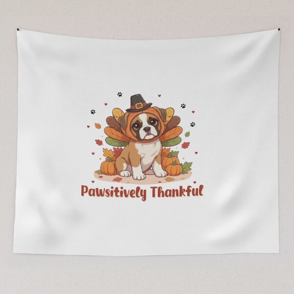Item preview, Pawsitively Thankful Boxer Thanksgiving Cute Fall designed and sold by The Real Life Symphony.