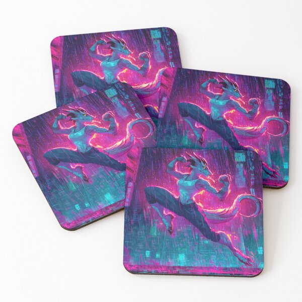 Item preview, Female Dragon Martial Artist in Cyberpunk Neon designed and sold by ArgentoArt.