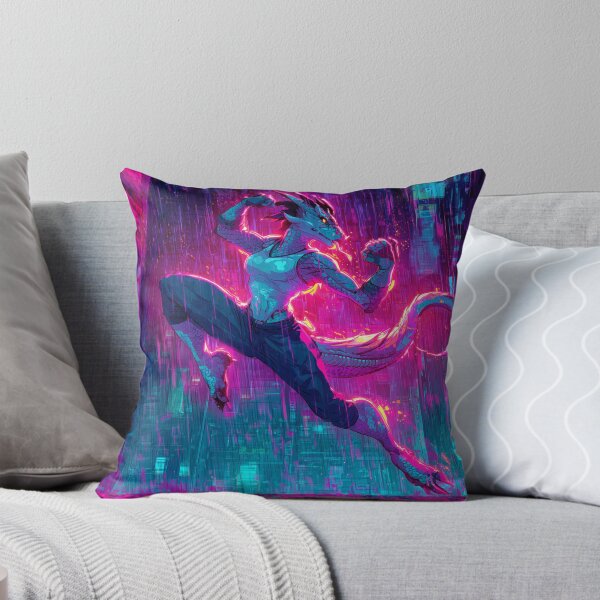 Item preview, Female Dragon Martial Artist in Cyberpunk Neon designed and sold by ArgentoArt.