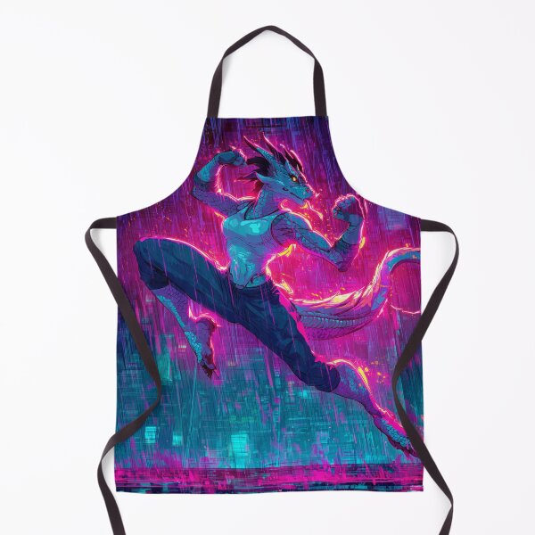Item preview, Female Dragon Martial Artist in Cyberpunk Neon designed and sold by ArgentoArt.